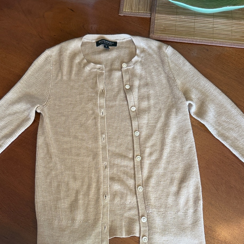 Banana Republic Light Tan Cardigan